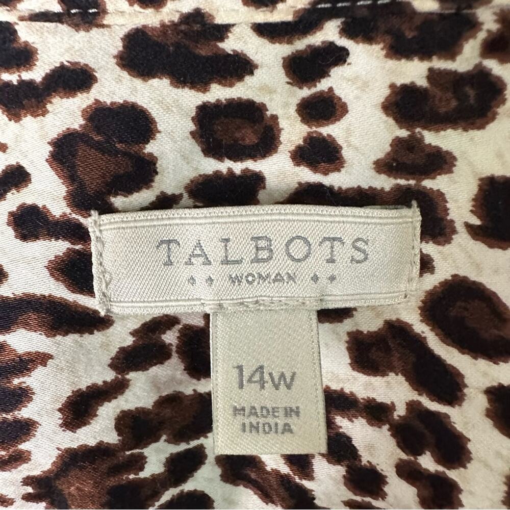 Talbots Leopard Print Button Down Long Sleeve Blo… - image 5